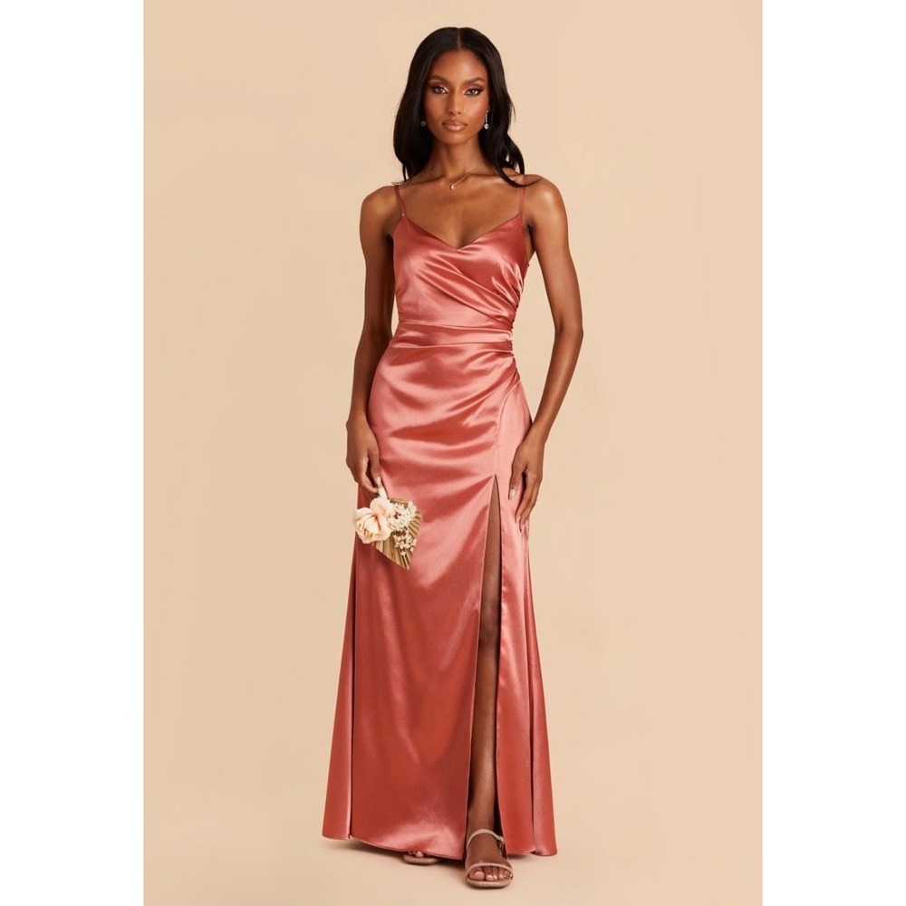 Birdy Grey Catherine Satin Bridesmaid Formal Dress Rust Copper Large Autumn Fall